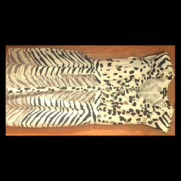 NEW - BEBE Animal Print Button-down Dress