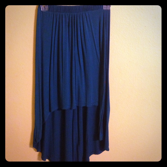 Teal hi-low skirt
