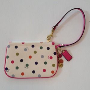 Coach Multi Polka Dot Wristlet. New without Tags.