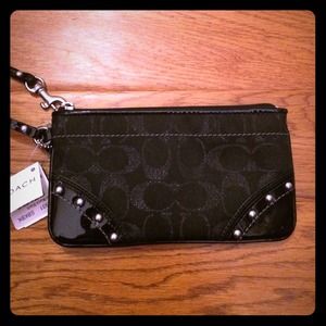 Coach Metallic Signature Wristlet