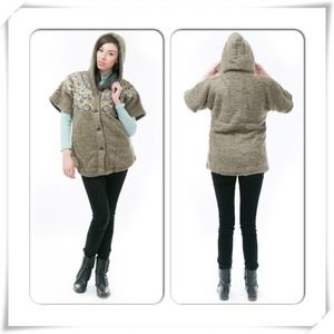 Kimono sleeve hooded coat