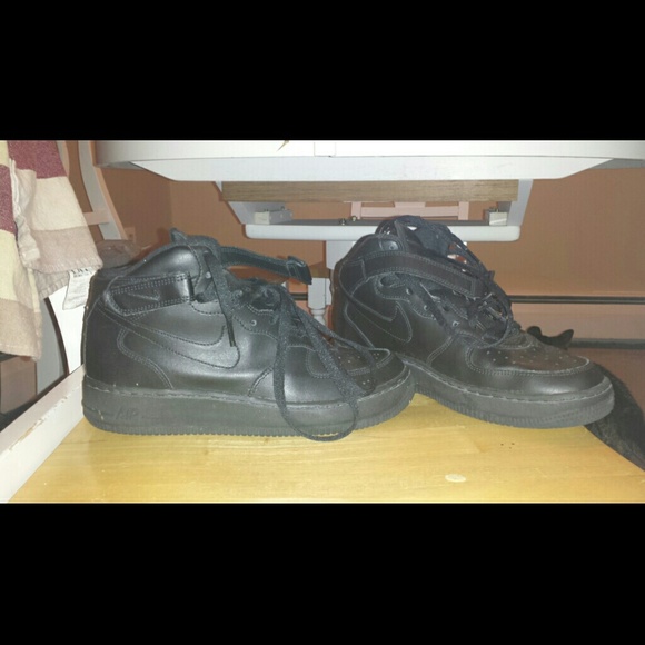 Nike Black HI TOP AIRFORCE ONES