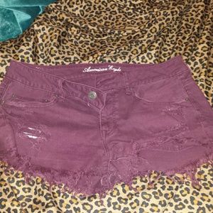 American Eagle Outfitters Stretch Maroon Shorts