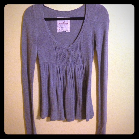 Grey baby doll sweater from hollister