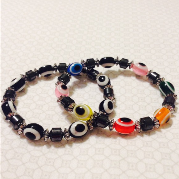 Beaded elastic bracelets - pack of 2