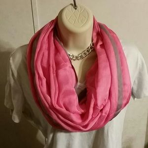 Pink and grey infinity scarf new