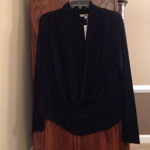 Low V-neck black sweater