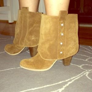 Brown leather boots