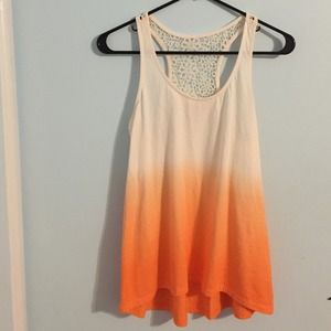 Orange ombre crochet tank