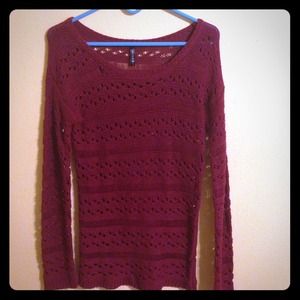 Maroon knit sweater from tillys