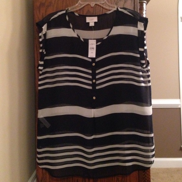 Navy and white striped shirt