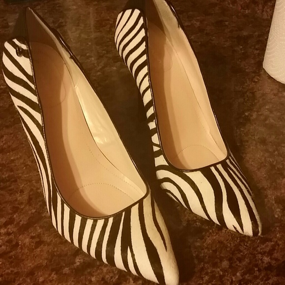 Sold!  Calvin Klein zebra print heels