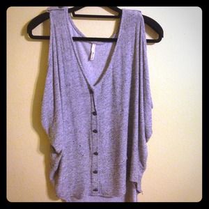 Grey button tank top