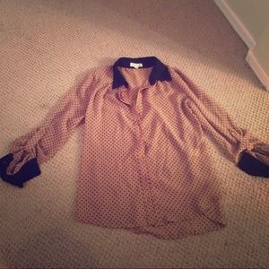Sheer taupe colored blouse Mine Brand size small