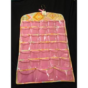 Hanging jewelry organizer.