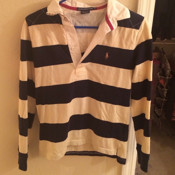 Women's navy and cream rugby