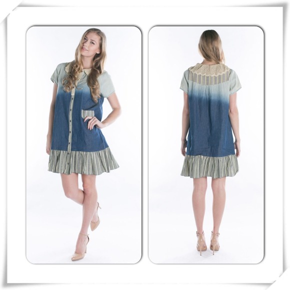 Ocean wave shirt dress