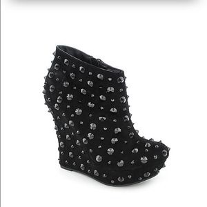 Spiked Wedged Platform Ankle Boots