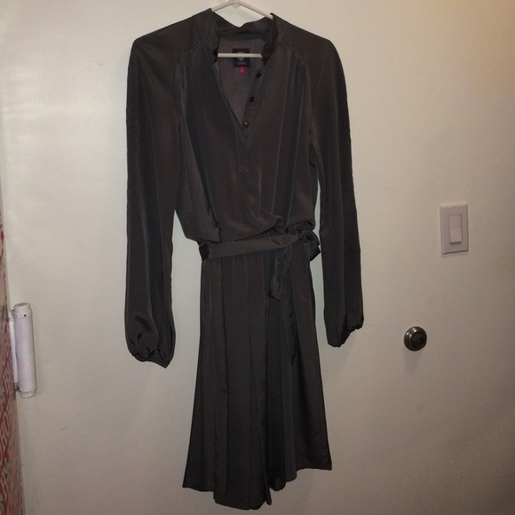 Elegant Grey Shirt Dress