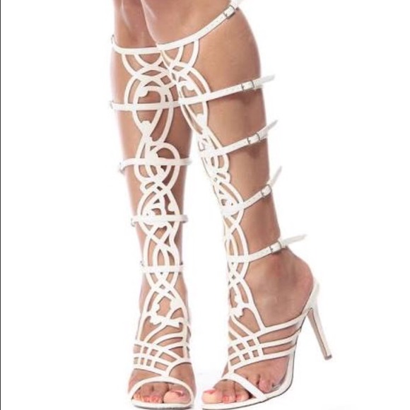 SOLD/TRADED Goddess White Gladiator Heels🎀🎀