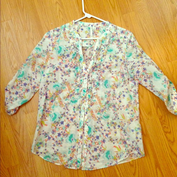 Floral button down blouse