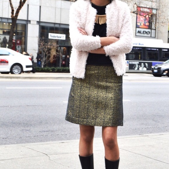 HPX2 🎉[tucker x target] gold brocade skirt - Picture 4 of 4