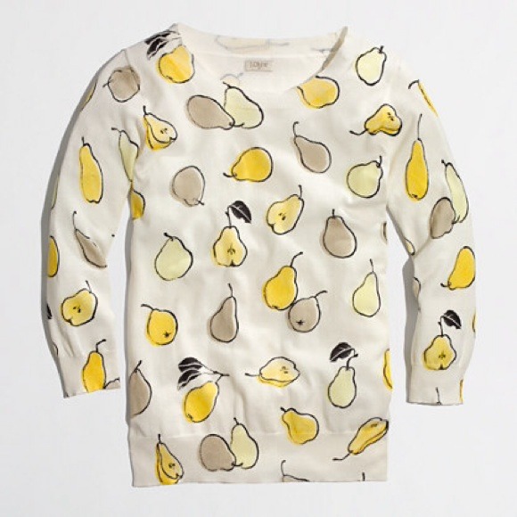 J Crew Pear Print Sweater