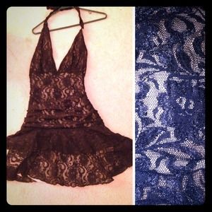 Black lace cocktail dress