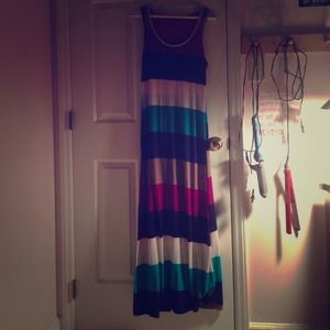 long striped dress. very comforatable