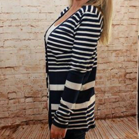 BUNDLED - Striped Cardigan Sweater, Navy & White! - Picture 4 of 4