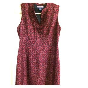 Vineyard Vine silk maroon and navy dress