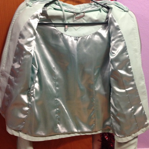 💜Turquoise Leather Jacket - Picture 2 of 4