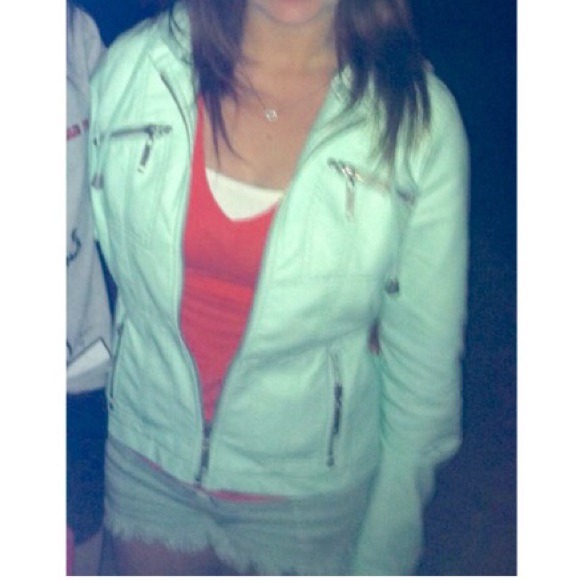 💜Turquoise Leather Jacket