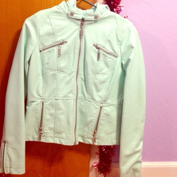 💜Turquoise Leather Jacket - Picture 4 of 4
