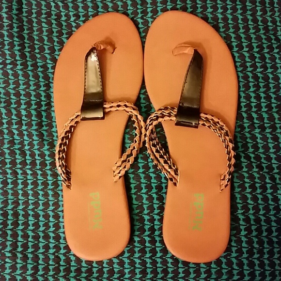 Tan & Black Sandals