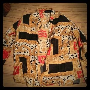 Paolo santini vintage shirt 100%.pure silk