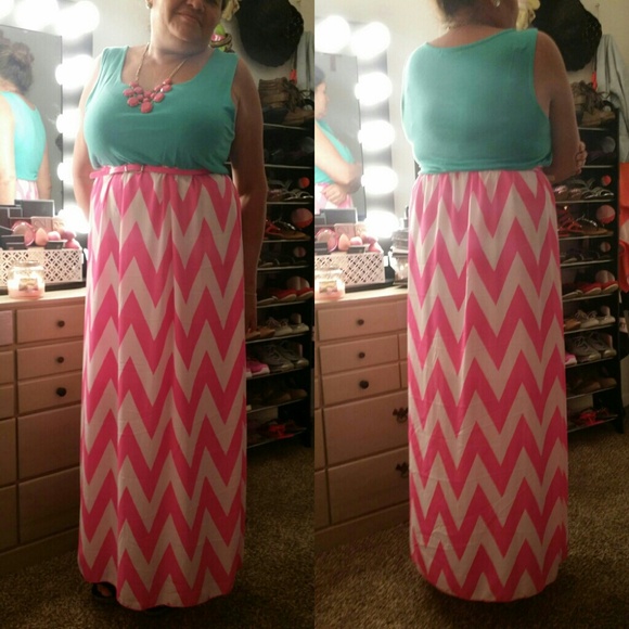 SOLD Chevron Maxi Dress