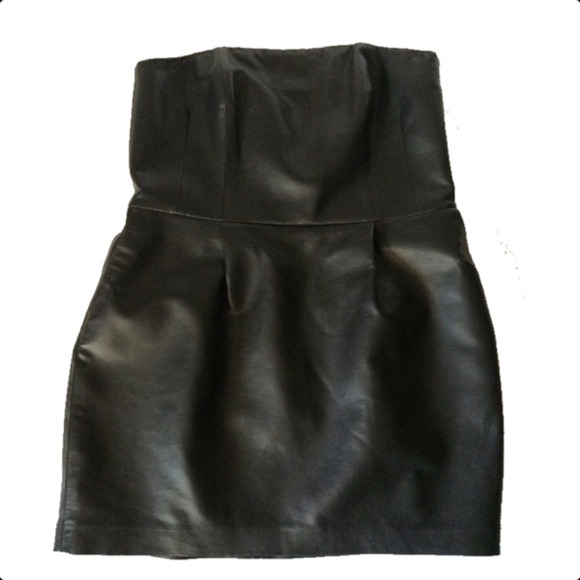 NEW EXPRESS LBD Faux Leather stretchy dress