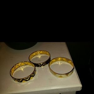 3 gold bracelets