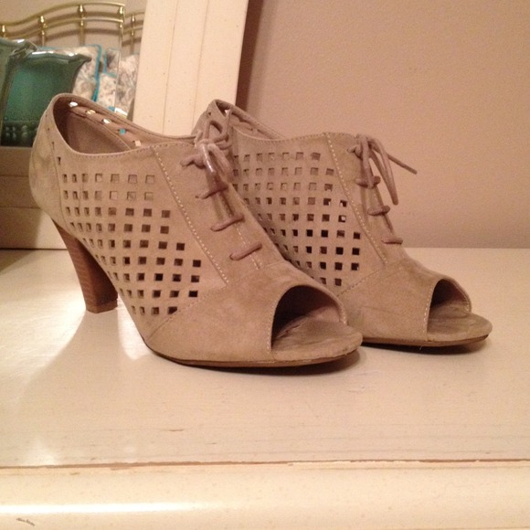 Tan bootie style heels