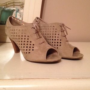 Tan bootie style heels