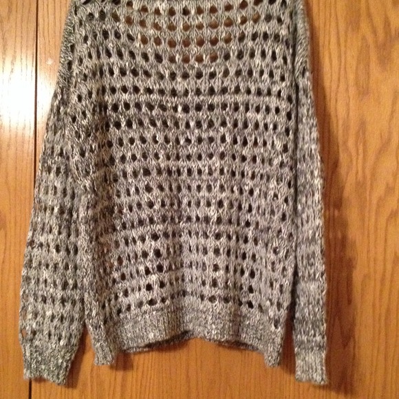 White, black, and grey knit sweater - Picture 3 of 4