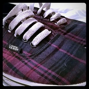Purple plaid vans