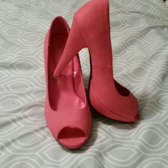 Coral Platform Heels - Picture 1 of 3