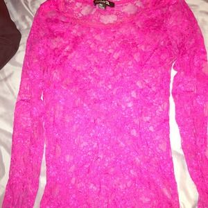 forever 21 hot pink lace shirt