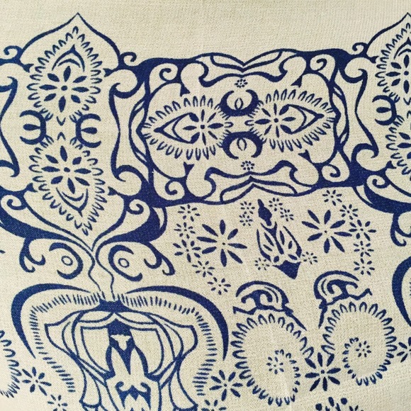 NEW Sheer Henna Print Scarf in Cream - Picture 3 of 4