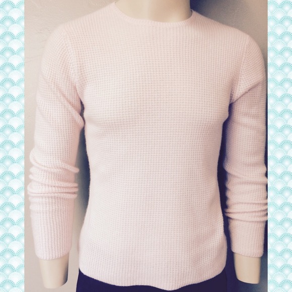 White & Warren pale pink 100% cashmere sweater