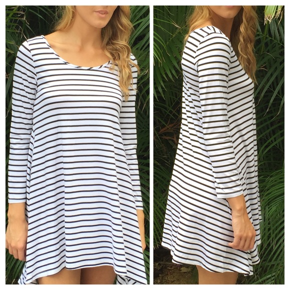 Lond sleeve black and white striped tunic dress 😊 - Picture 2 of 2