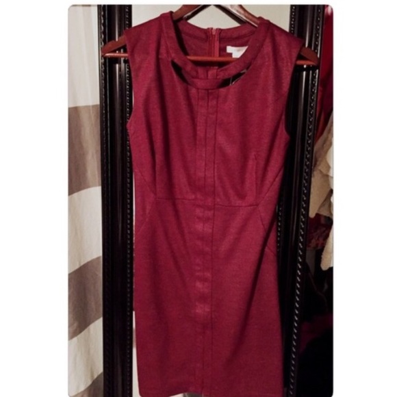 NWT Esley Red Metallic Shimmer Dress - Picture 3 of 3