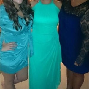 David's Bridal Emerald Green Dress